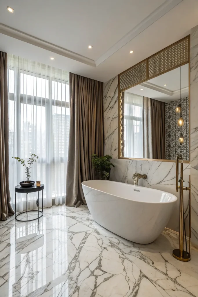 18 stylish bathroom with luxury vinyl tile resem
