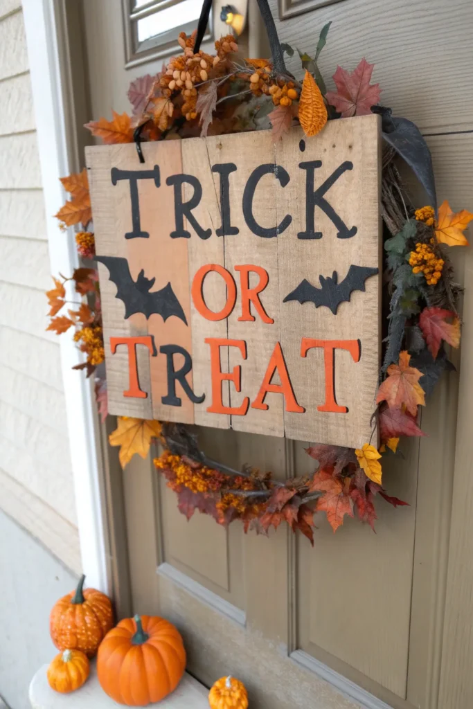 18 trick or treat sign prompt front door deco
