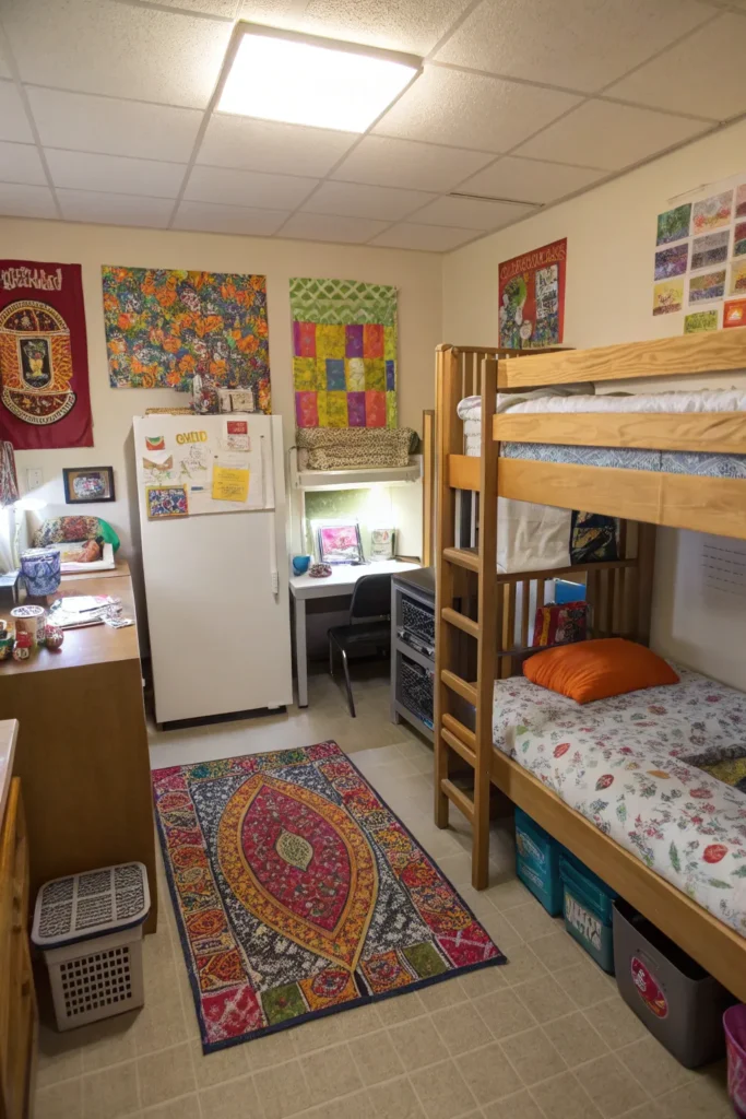 19 a dorm room for roommates with bunk beds des