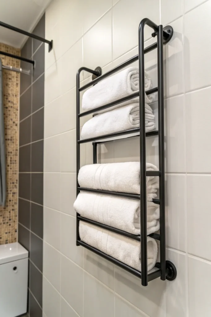 2 a compact bathroom wall with wall mounted matt 1