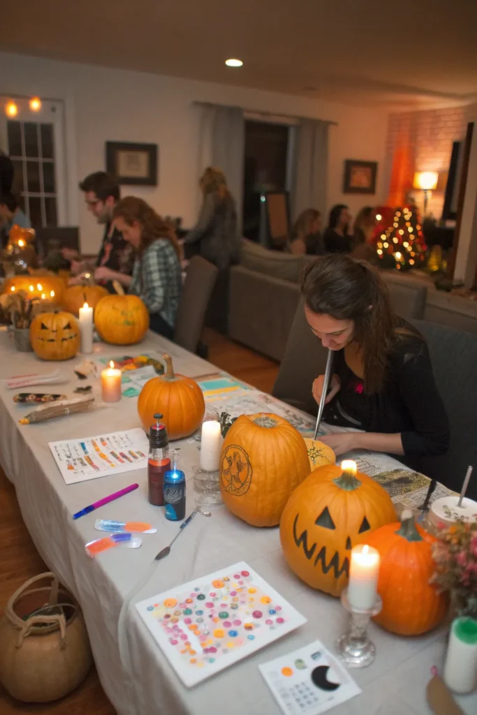 2 a cozy indoor party setup with a long table co