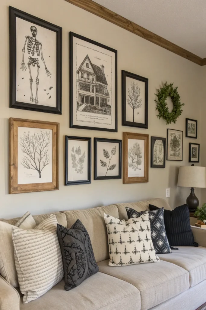 2 black white gallery wall a chic living room