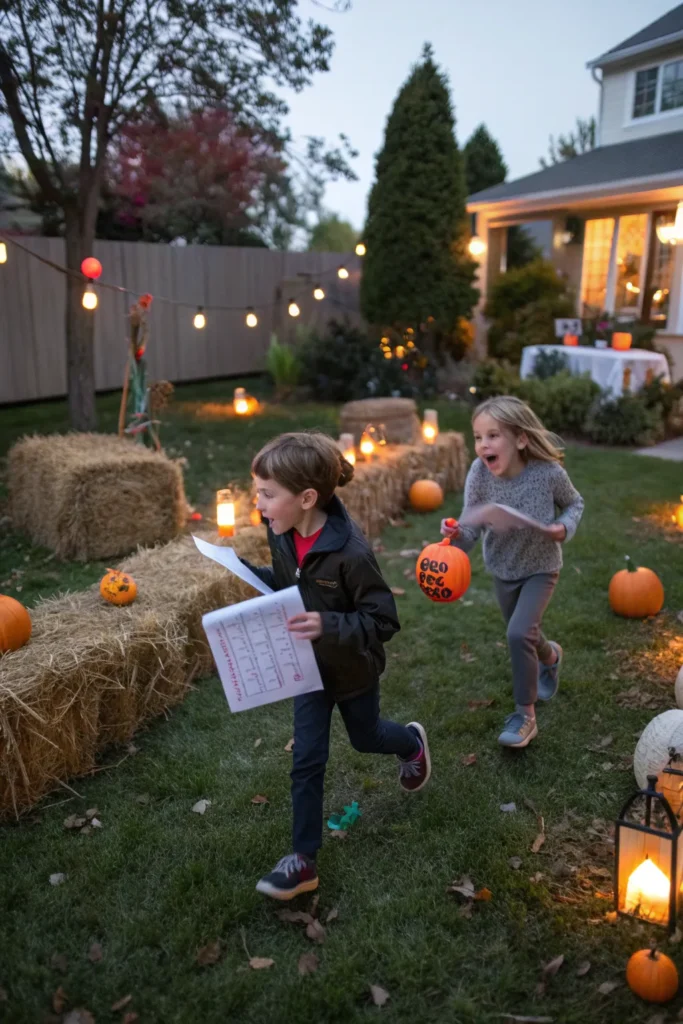 2 diy halloween scavenger hunt children running t