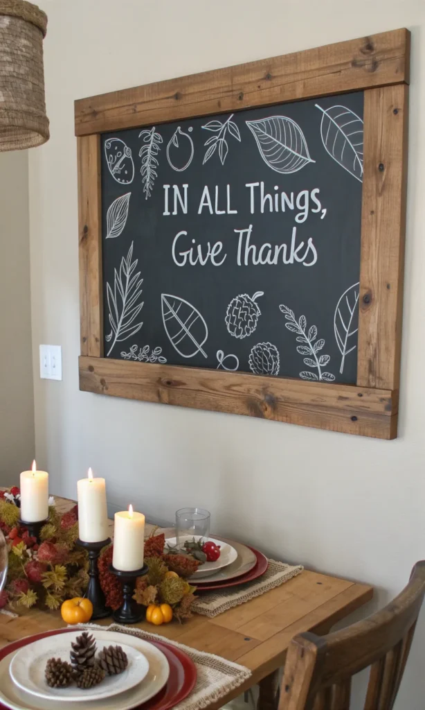 2 give thanks chalkboard a dining room wall with