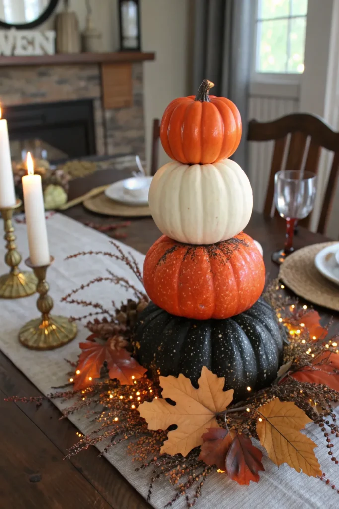2 pumpkin centerpiece halloween dining table ce