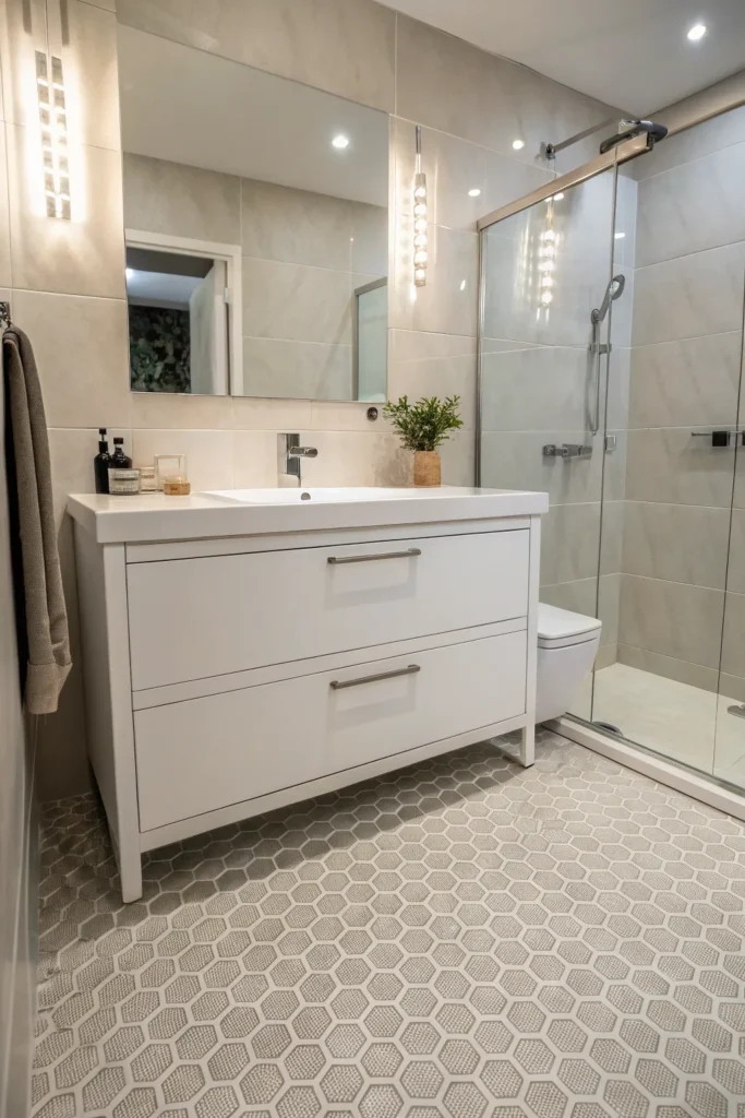 20 modern bathroom with textured ceramic floor t