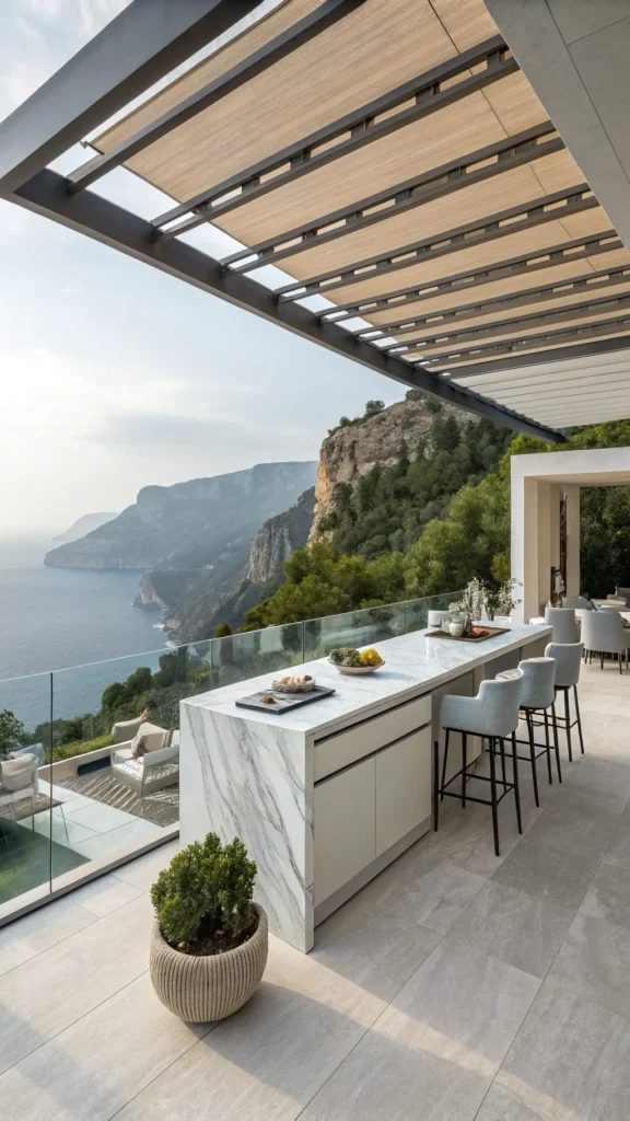 20 scenic overlook pergola kitchen cliffside out
