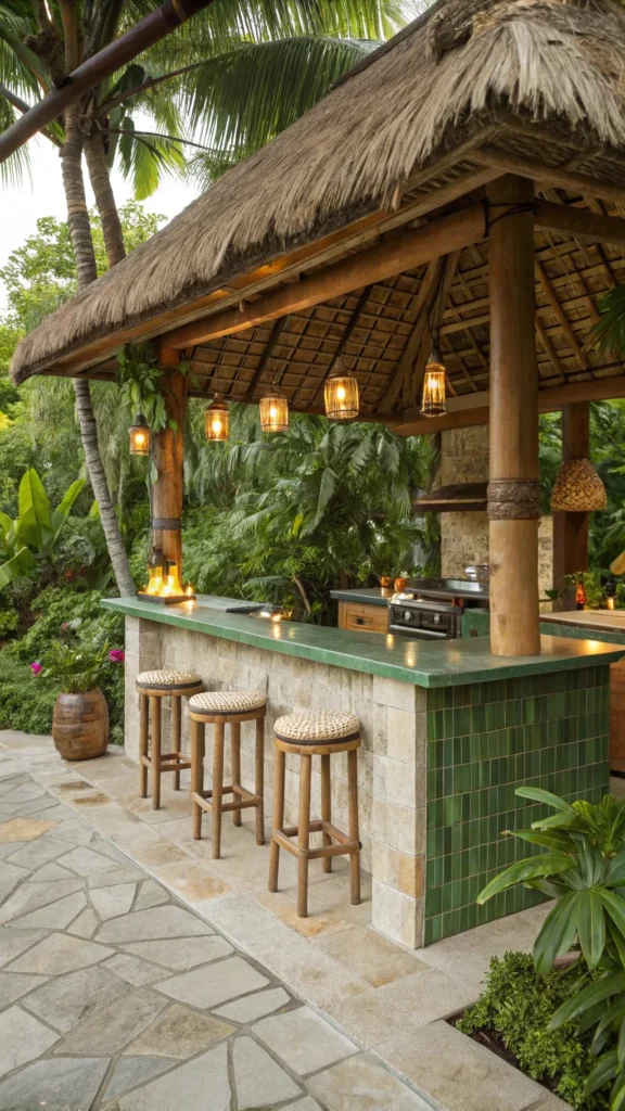 22 tropical resort pergola kitchen thatched perg