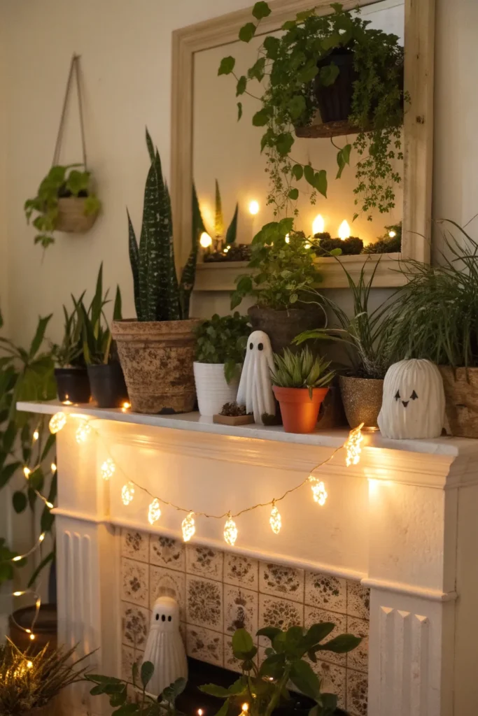 23 cottagecore inspired mantel with houseplants