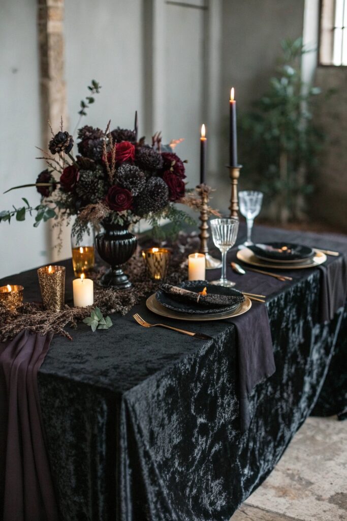 23 moody tablecloths a halloween table with a cr