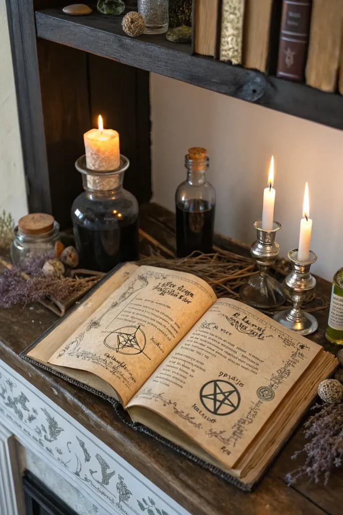24 witch s spellbook mantle display with diy spe