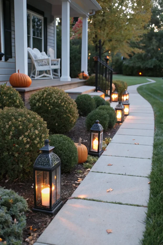 25 subdued outdoor lighting a front yard walkway