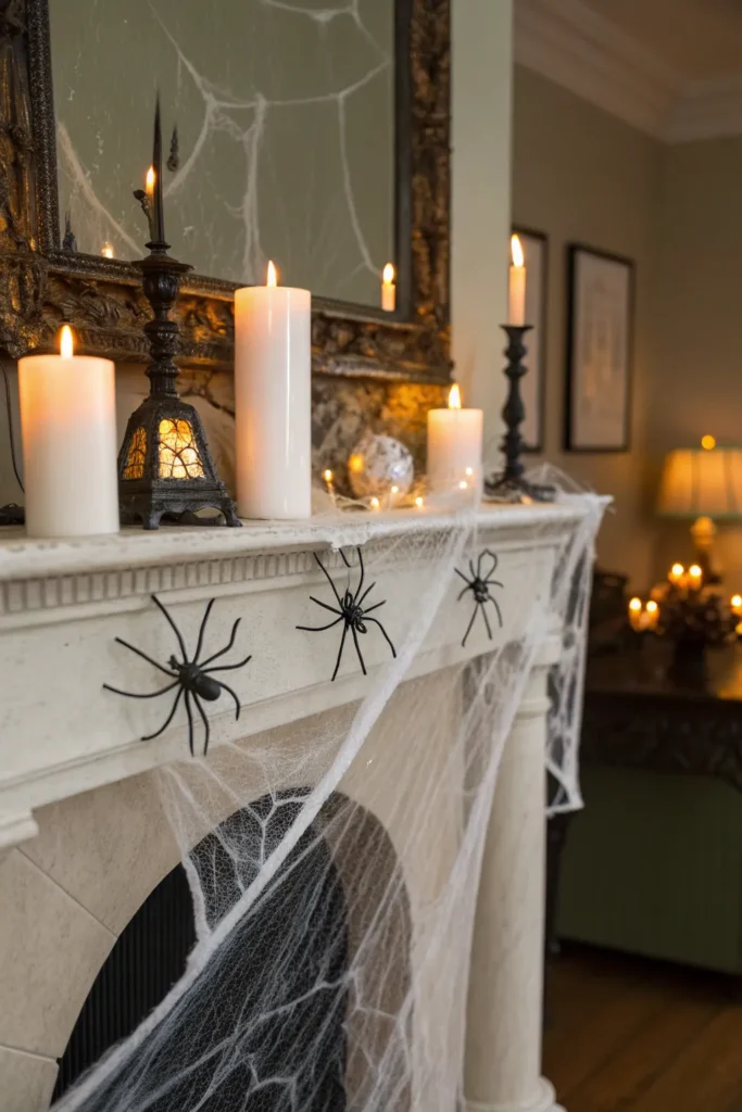 27 refined mantel decorated with delicately str