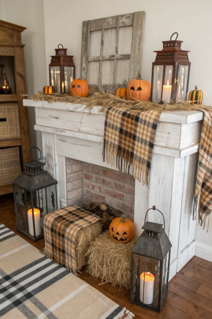 28 rustic farmhouse style mantel decorated with