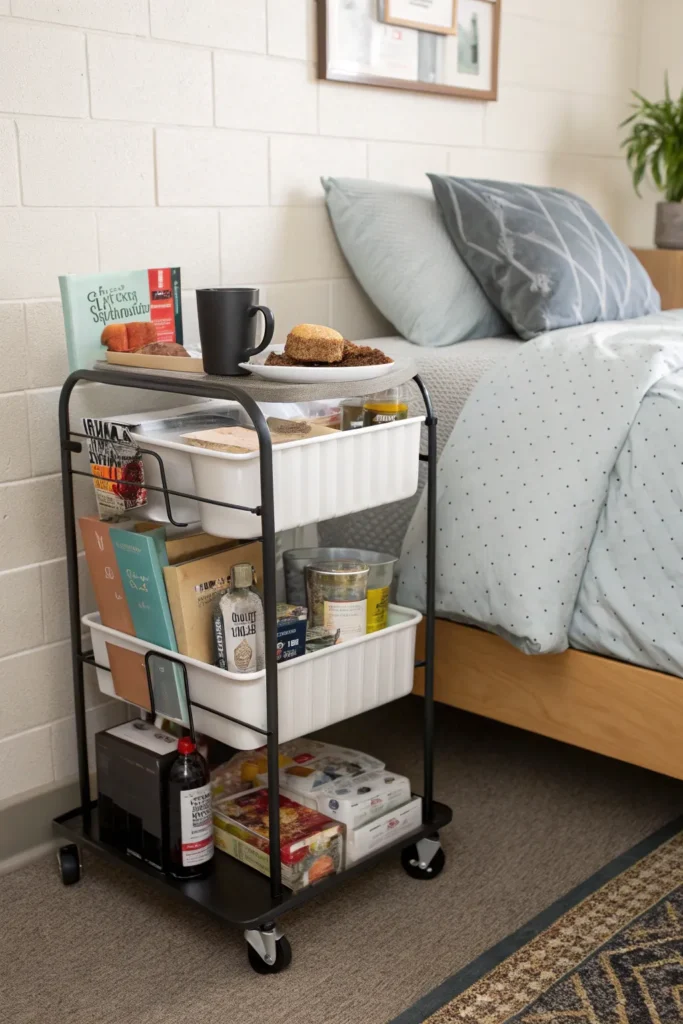 3 a compact dorm space featuring a rolling stora