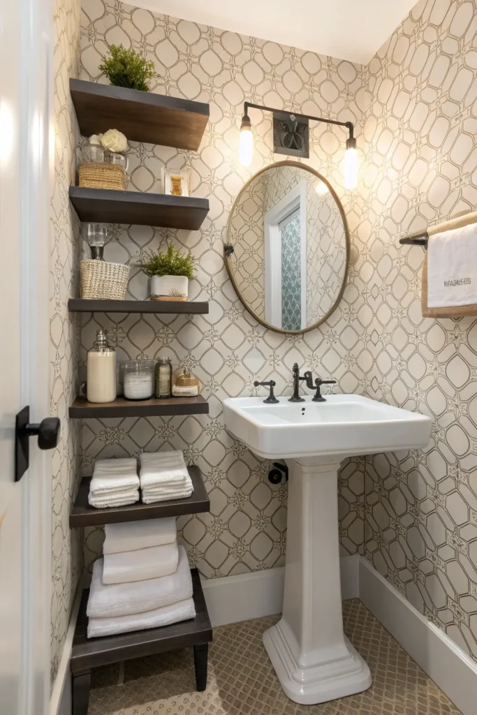 3 a compact small pedestal sink in a powder room