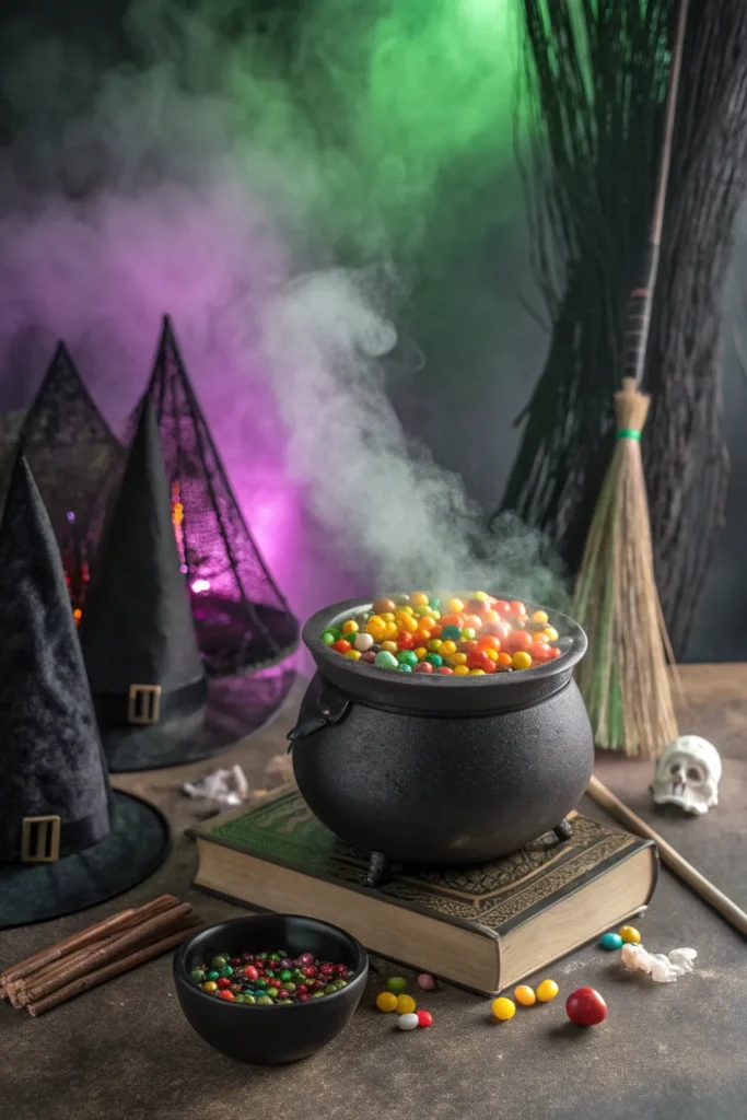 3 a witch s cauldron candy setup featuring a bub