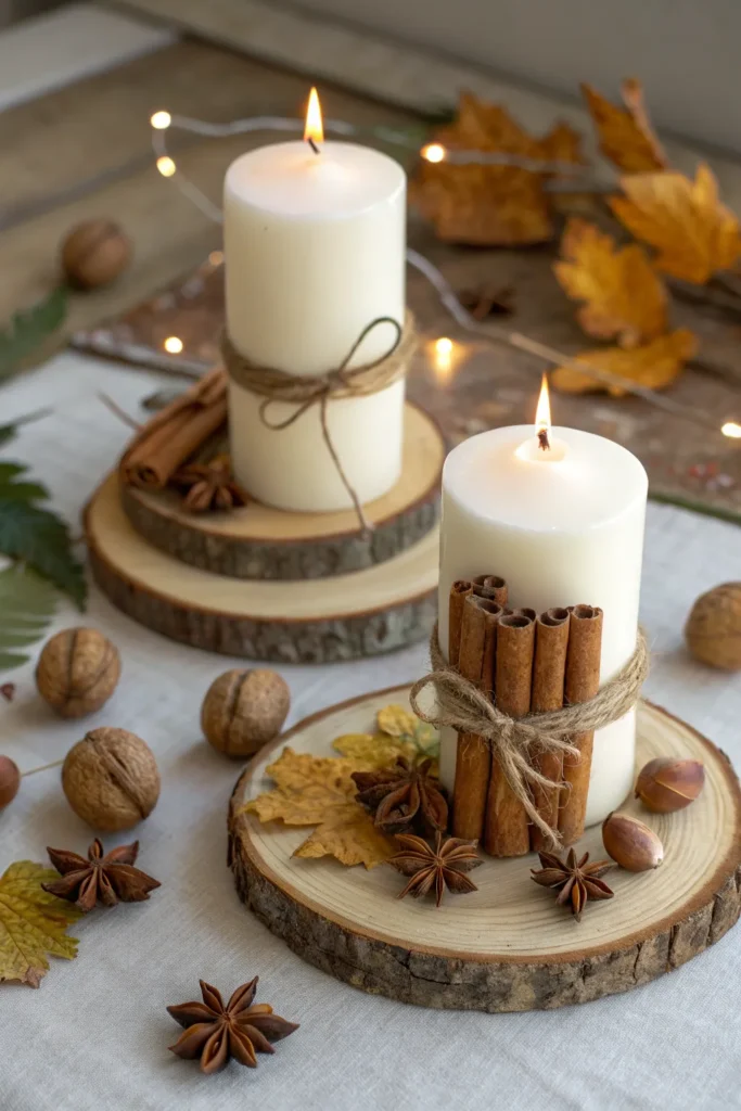 3 cinnamon stick candle holders realistic tablet