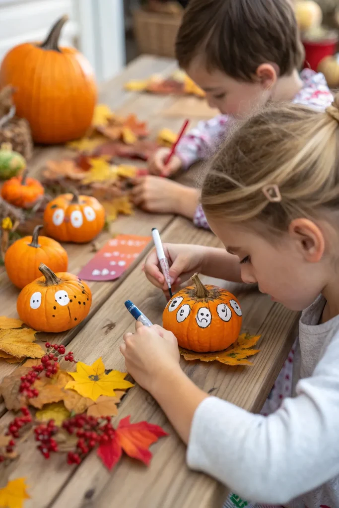 3 close up realistic photo of mini pumpkin cente