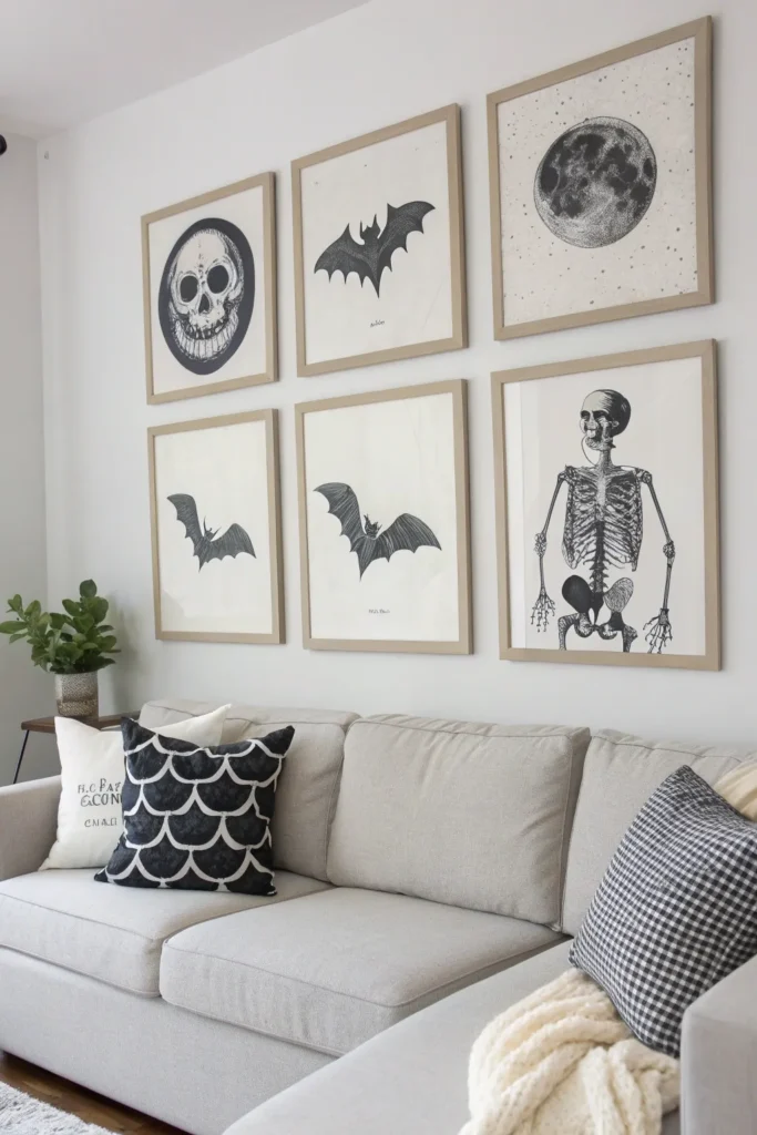 3 gothic gallery wall black and white framed ar