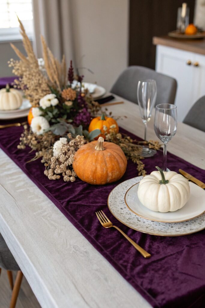 3 velvet table runner a dining table styled with