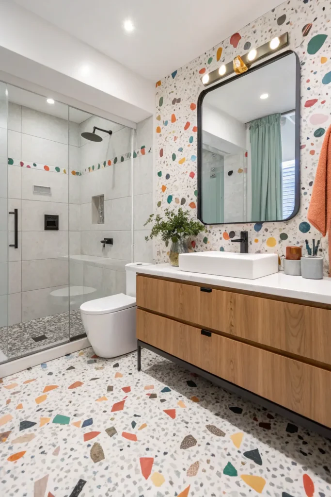 31 fun bathroom with terrazzo tiles colorful ma