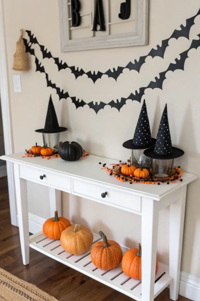 4 a playful bat garland and pumpkin garland drap