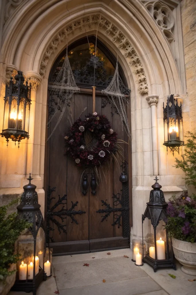 4 an elegant gothic style front door decorated w