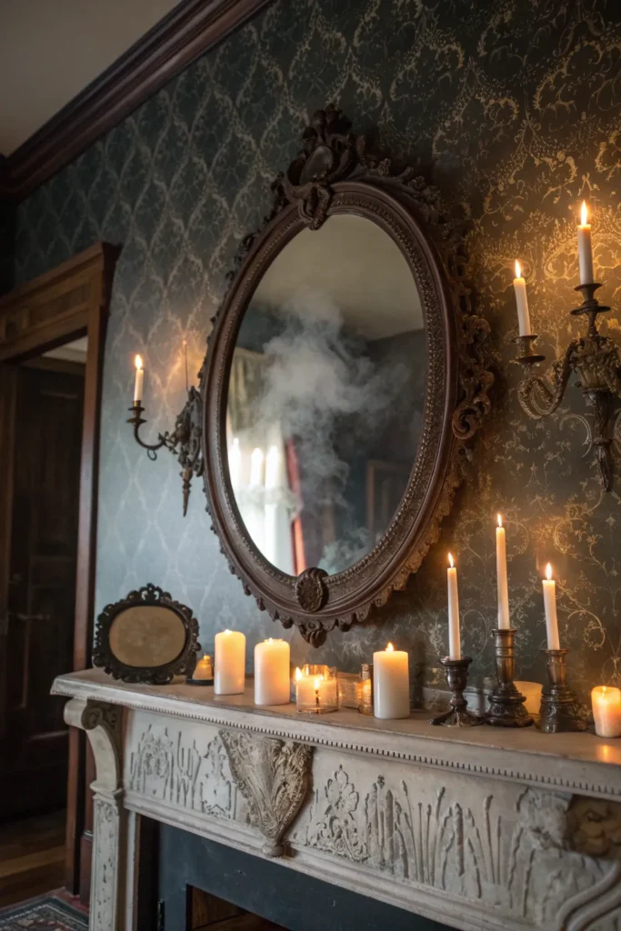 4 haunted mirror centerpiece distressed antique