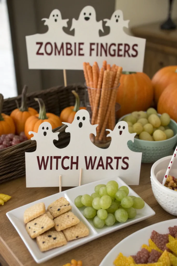 4 prompt halloween buffet with funny monster fa