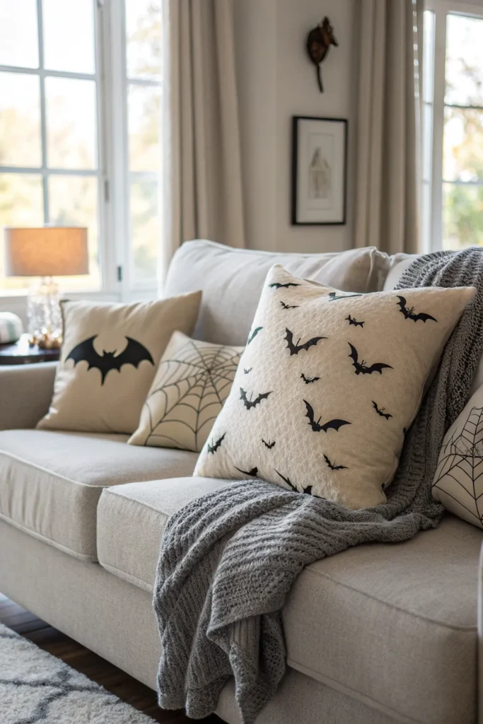 5 beige black throw pillows a modern neutral