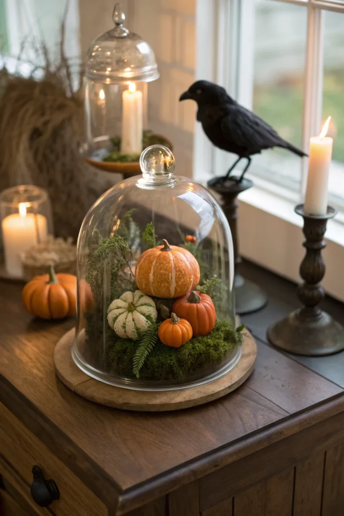 5 glass cloche with spooky details a glass cloche