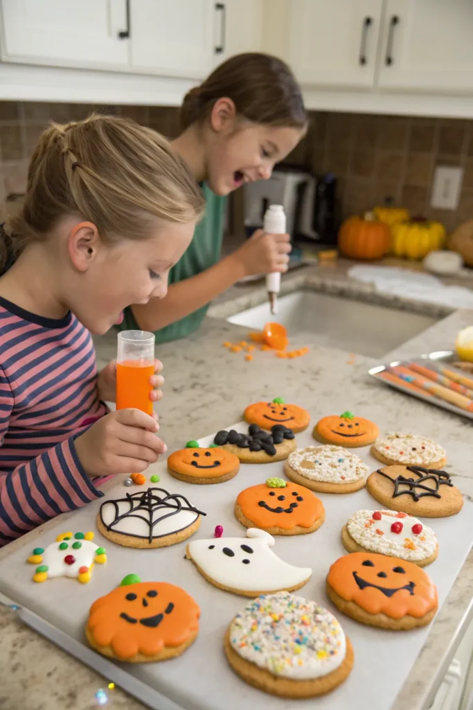 5 halloween cookie decorating a kitchen counter f