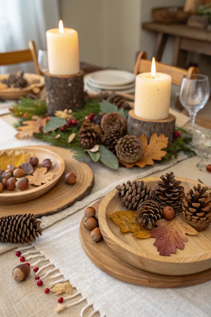 5 nature inspired thanksgiving table decorated