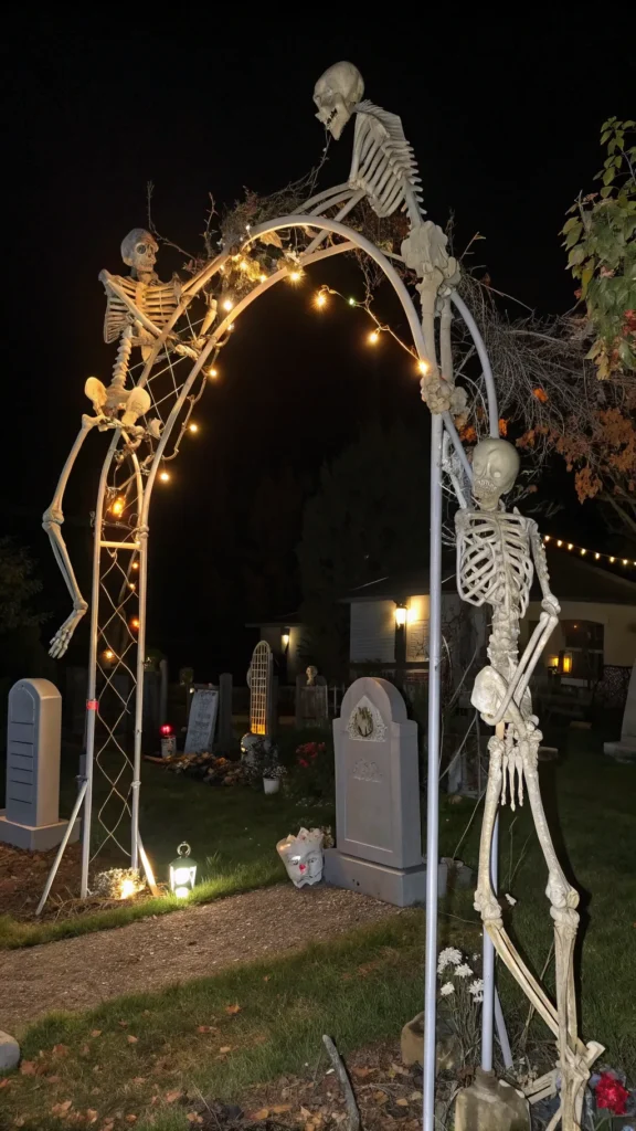 6 a skeleton archway with life size skeletons cl