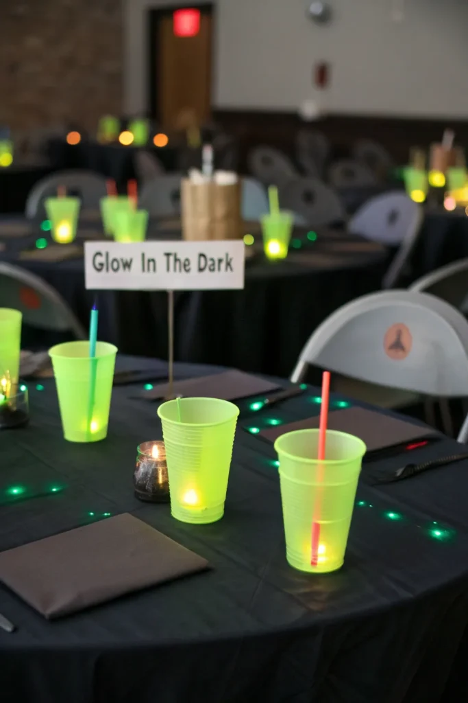 6 a spooky dining setup with glow in the dark ac