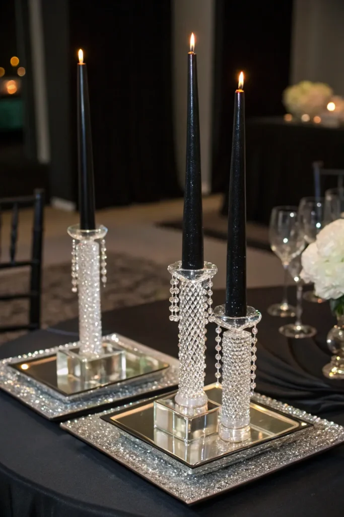 6 crystal candle holders tall crystal candle hol