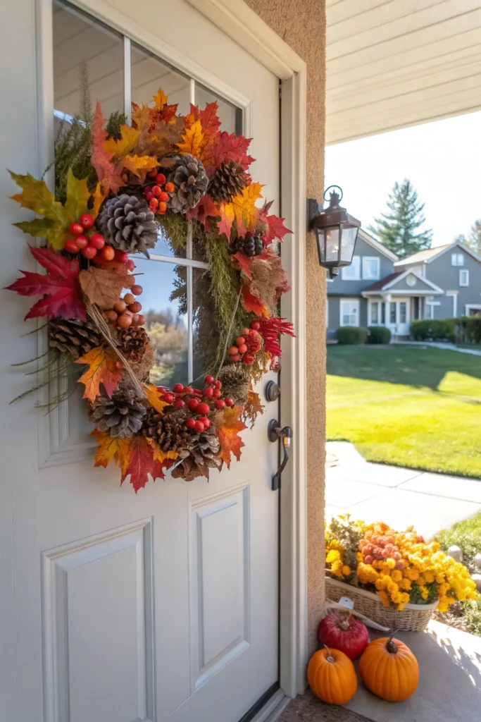 6 diy fall wreath front door decorated with a ha