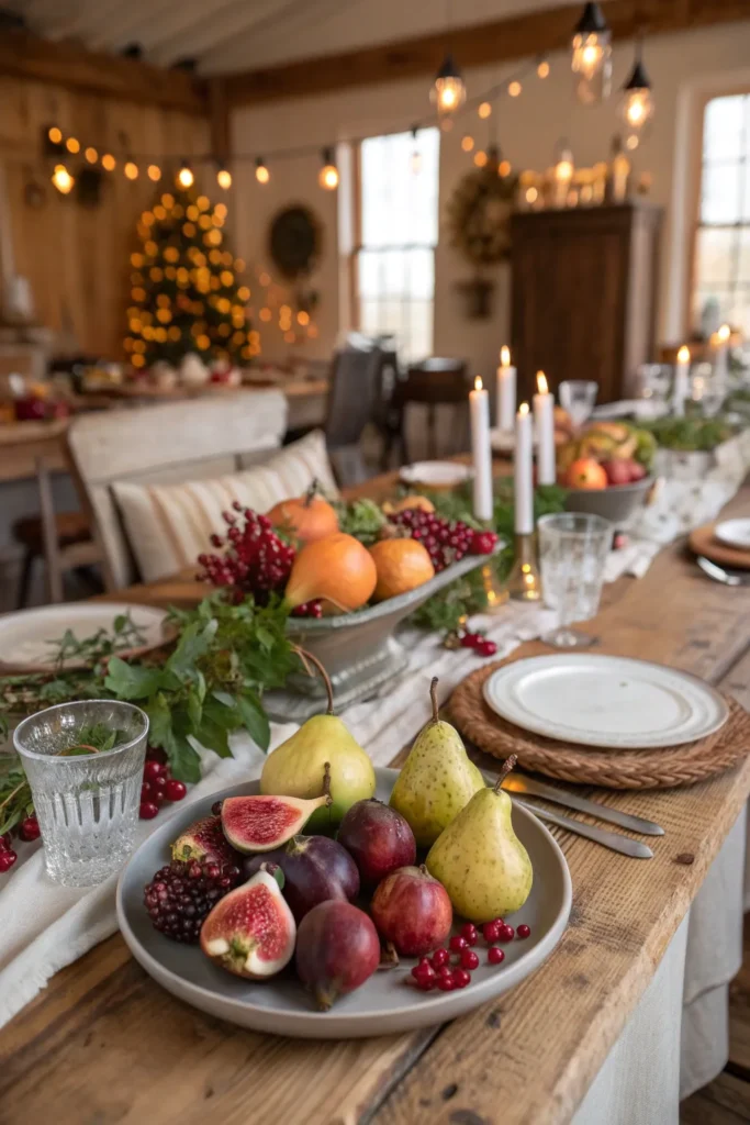 6 family style thanksgiving dinner table filled