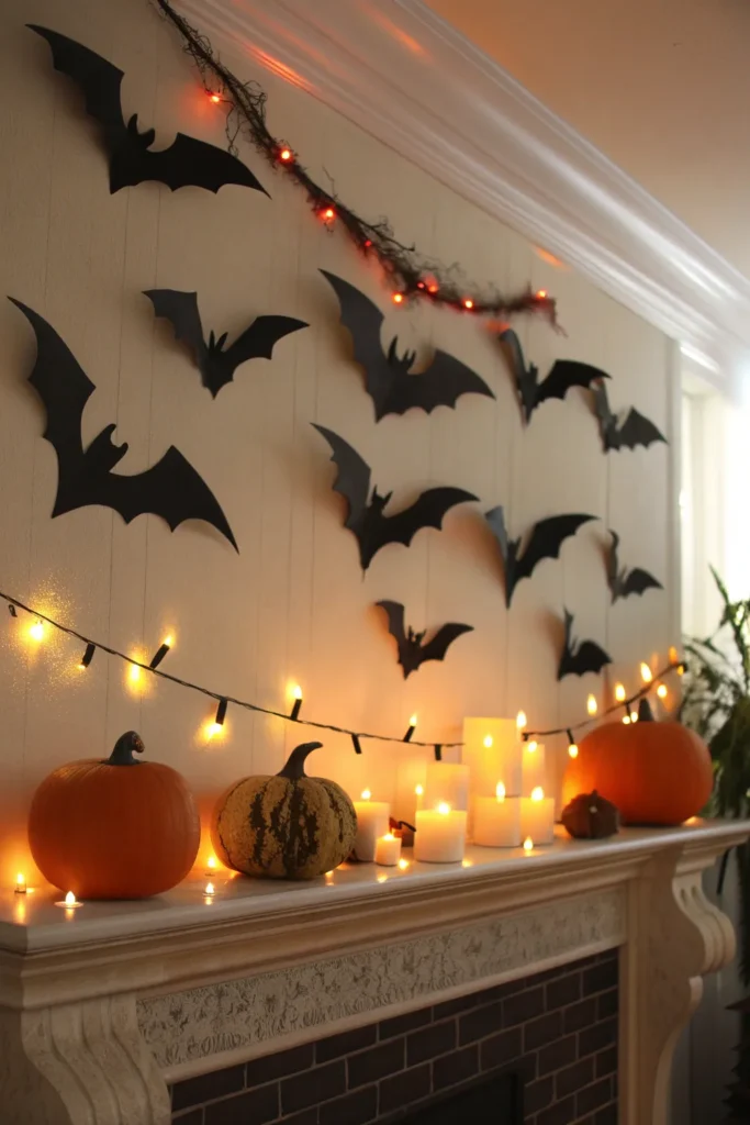 6 floating bat silhouettes black bat cutouts fly
