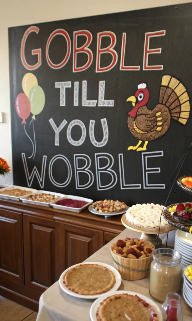 6 gobble till you wobble dining area with a chal