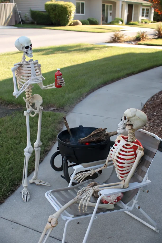 6 life sized skeleton family prompt humorous an