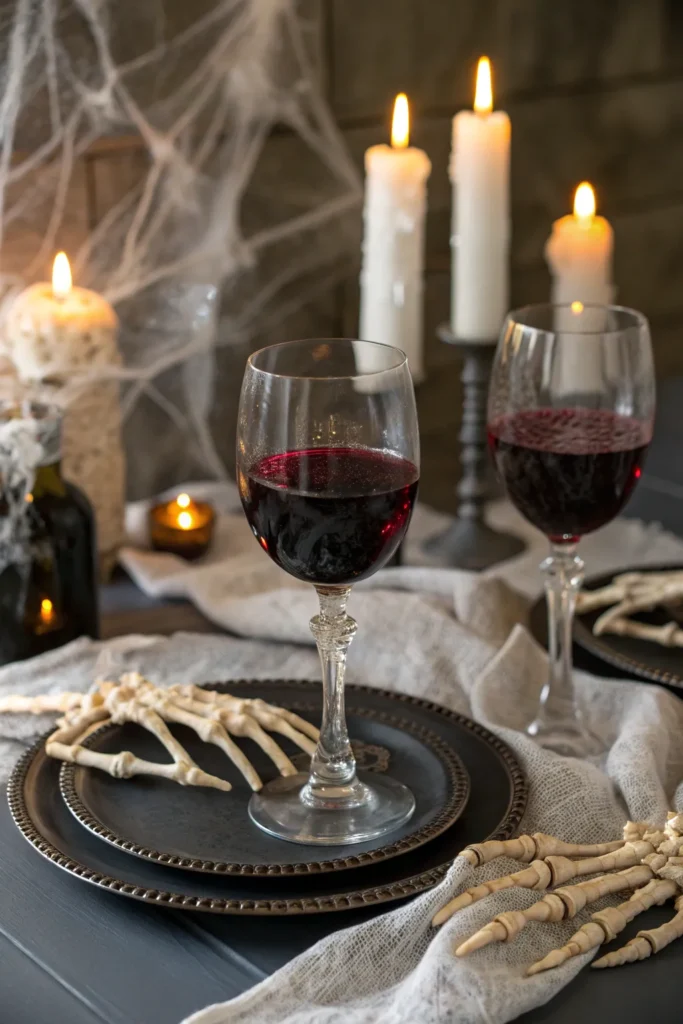 6 skeleton hand glass holders creepy halloween