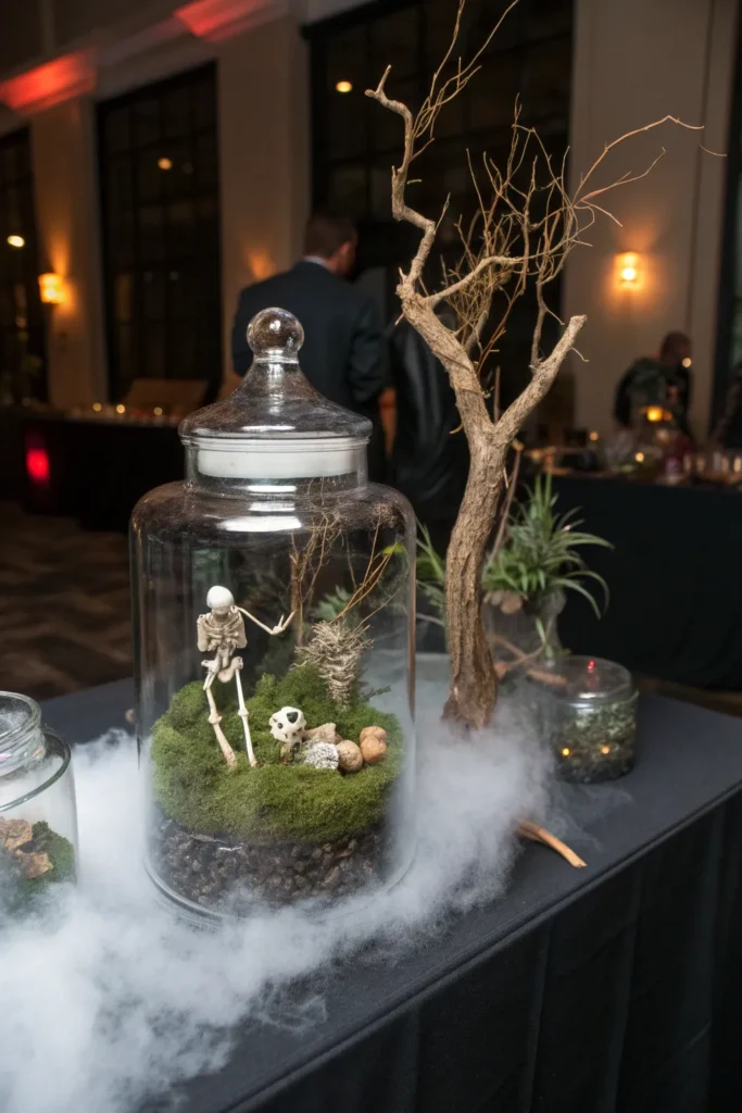 7 a haunted terrarium centerpiece in a glass jar