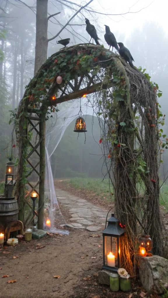 7 an intricate halloween archway covered in vine