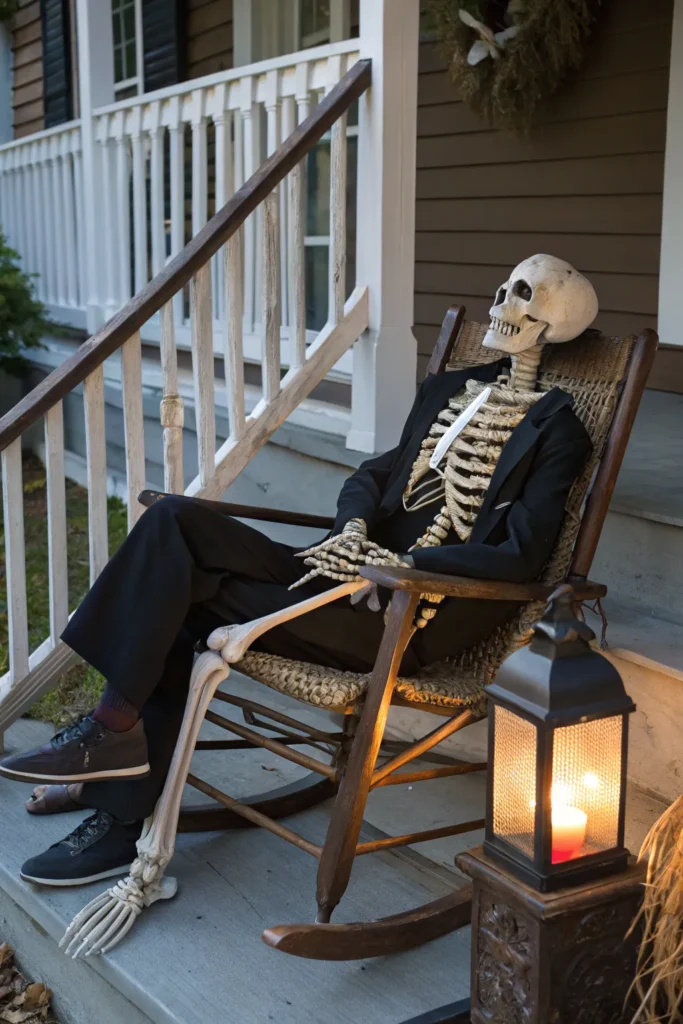 7 chic skeleton sitting on a rocking chair a lif