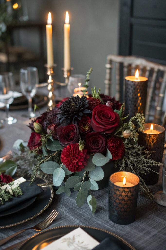 7 dark floral arrangements low halloween floral