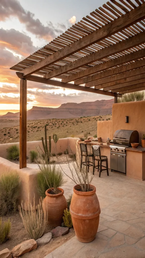 7 desert oasis pergola kitchen adobe style outdo