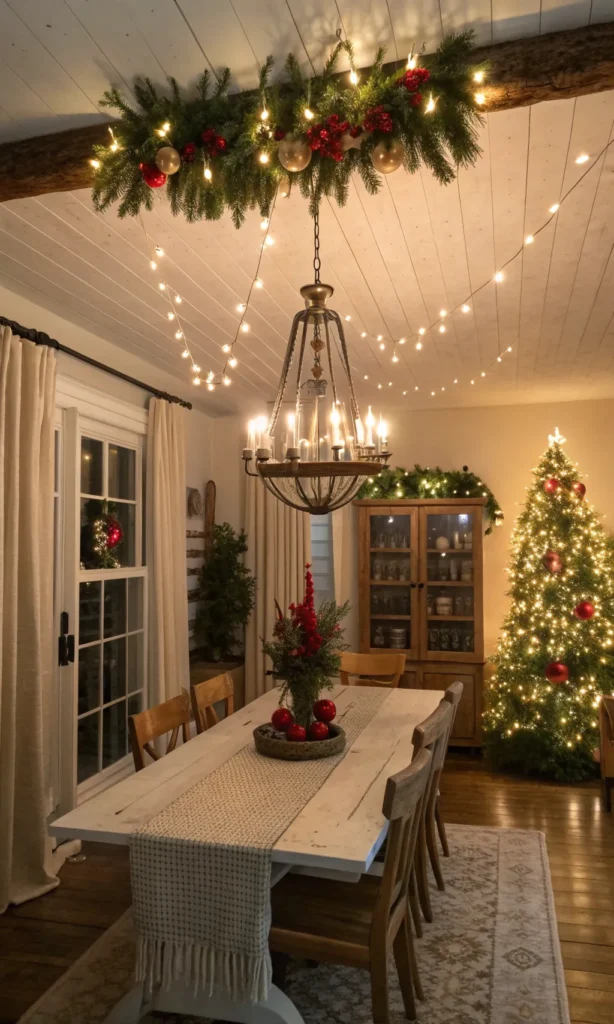 7 dining room with chandelier decorated with gar
