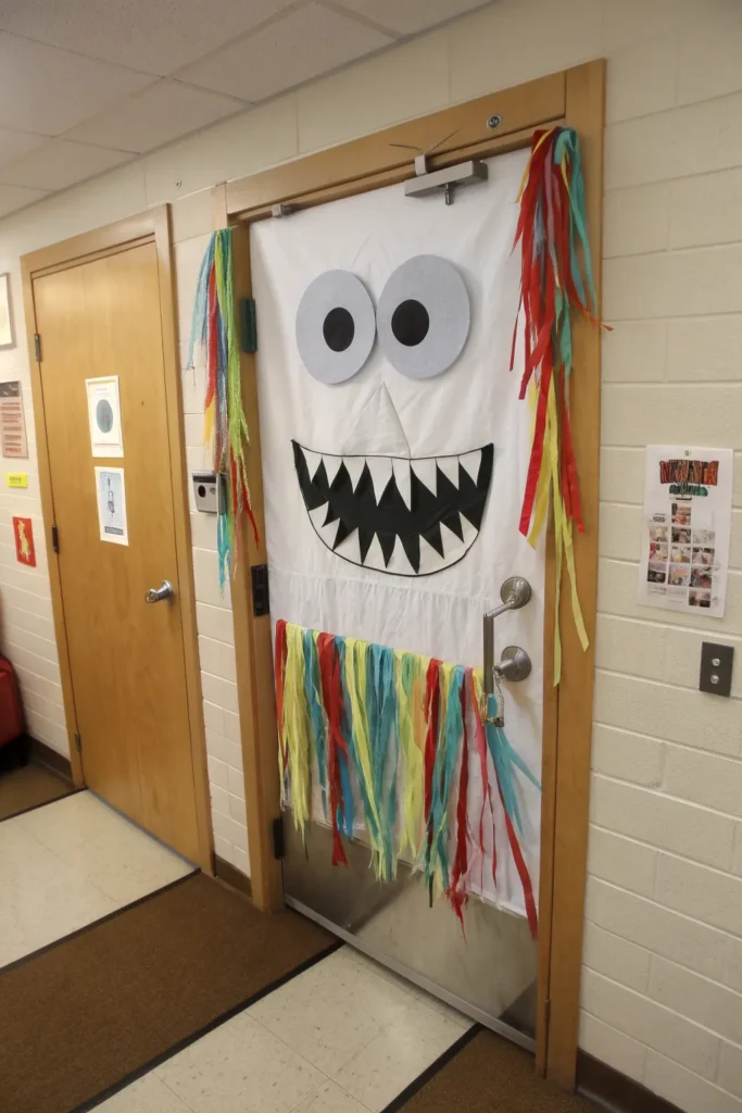 7 monster face door a dorm door transformed into
